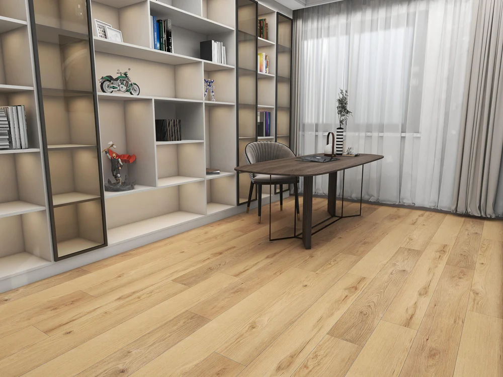 Ozz Almond luxury vinyl plank color detail