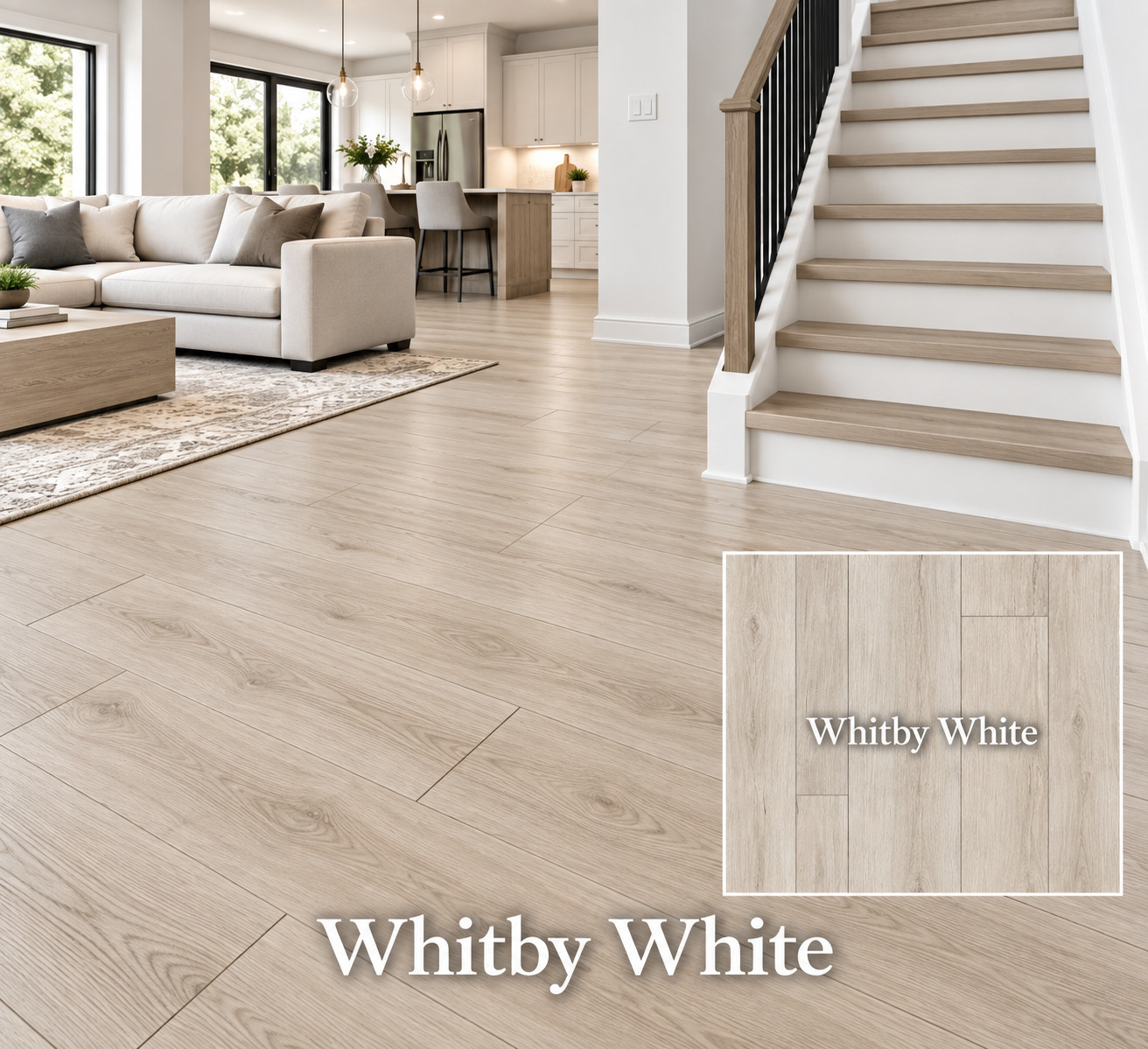 MSI Andover Whitby White luxury vinyl plank color detail