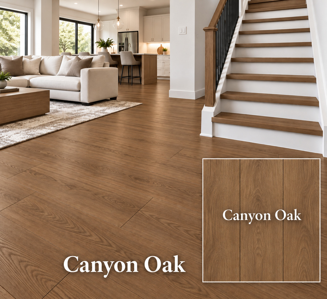 New Classic Canyon Oak luxury vinyl plank color detail
